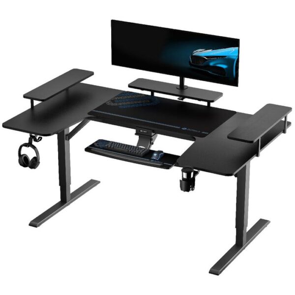 Eureka U-Shaped Sit Stand Desk Black-2