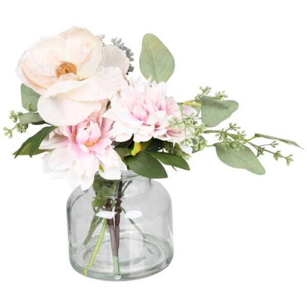 Otto Roses & Hydrangeas in Glass Vase