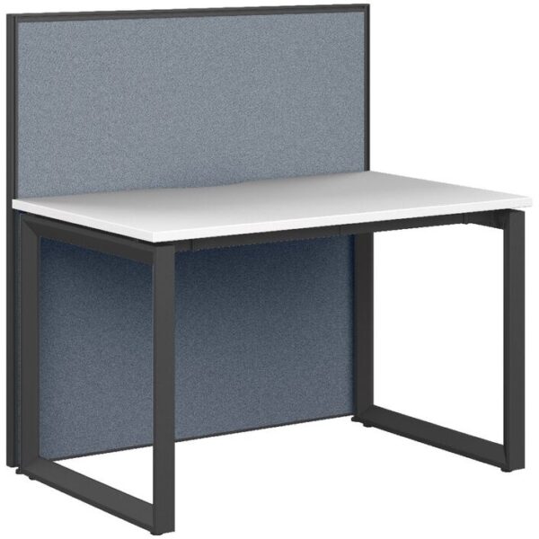 Stilford Screen 1200 W x 1250 H mm Black Frame Grey Fabric -2