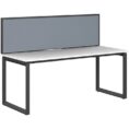 Stilford Screen 1800 W x 525 H mm Black Frame Grey Fabric-2