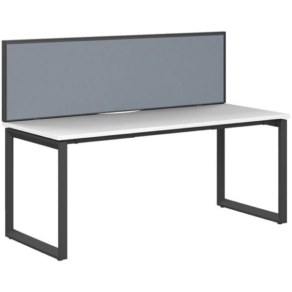 Stilford Screen 1800 W x 525 H mm Black Frame Grey Fabric-2